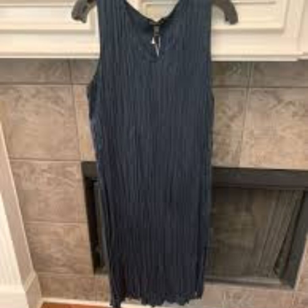 NWT EILEEN FISHER ALPINE CRUSHED CUPRO V-NECK K/L TIERED DRESS - Picture 5 of 6